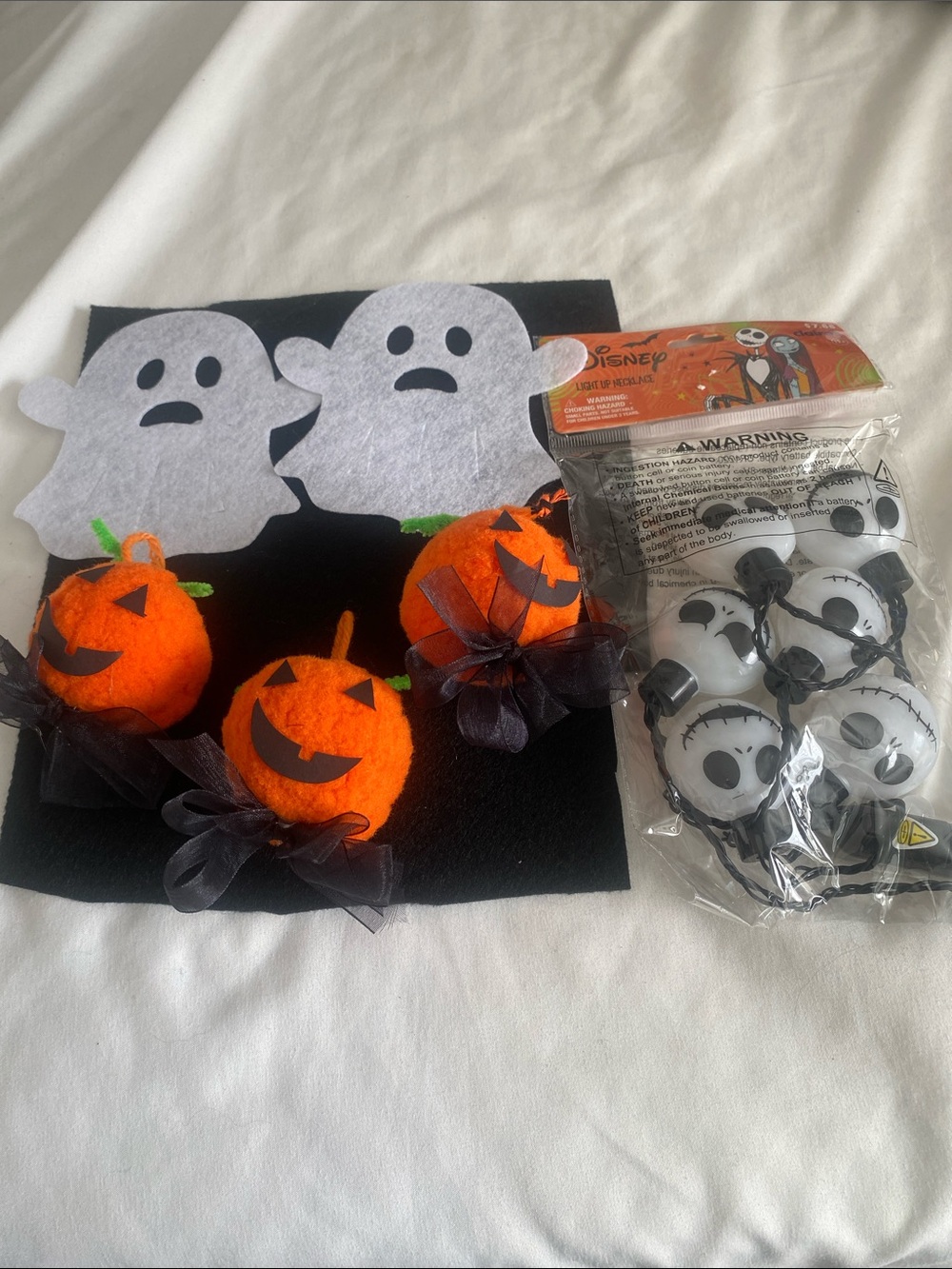 Disney Orange Pumpkin and White Ghost Halloween Accessory Set